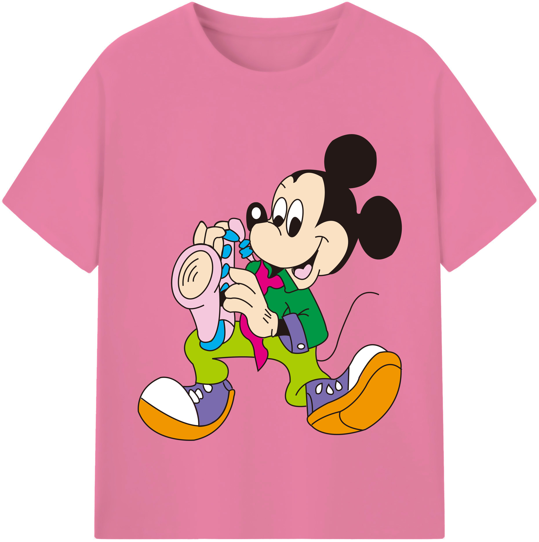 （画像用） ミッキーマウス Mickey Mouse 綿100％半袖Tシャツ（フロントプリント）